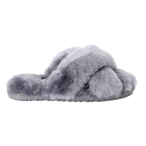 Free People crossband fur slippers